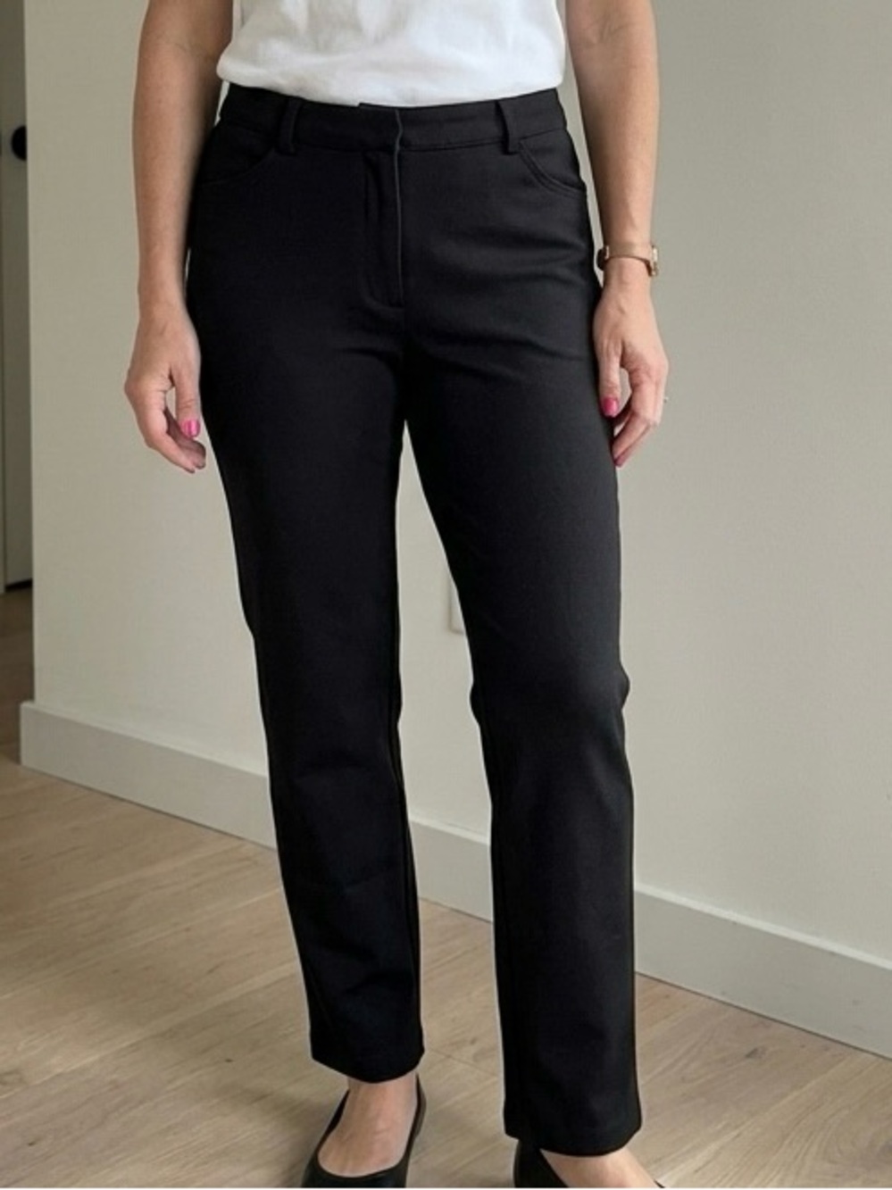 Classic Black Straight-Leg Women's Pants